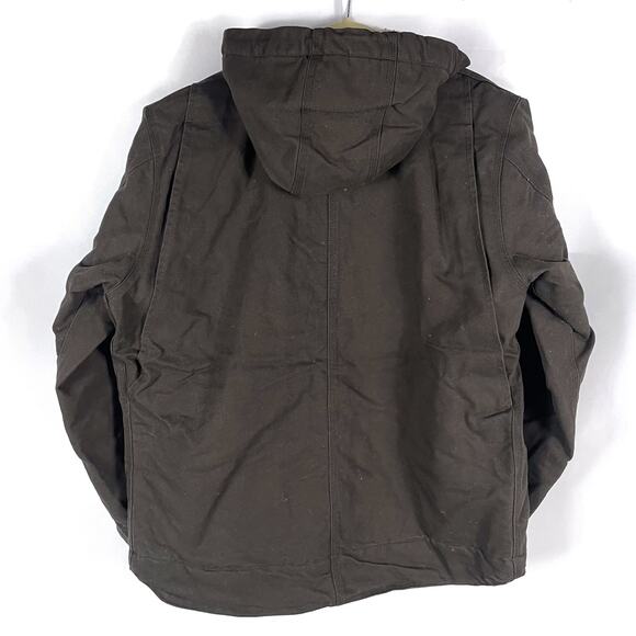 SOLD-Carhartt Washed Duck Sherpa Lined Utility Jacket Brown Coat Relaxed Sz L - Picture 8 of 11